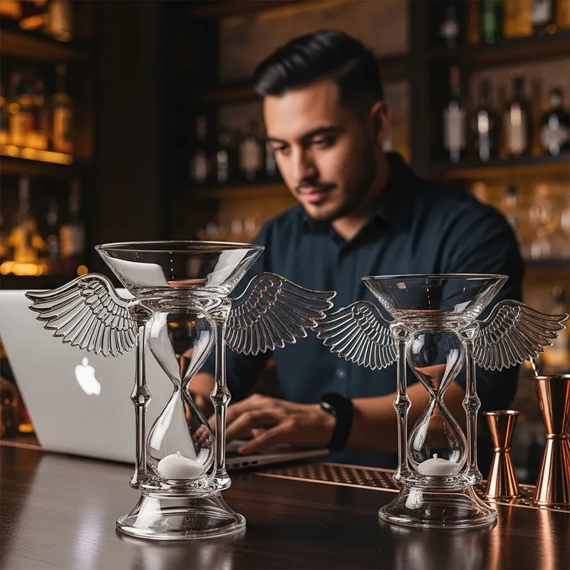 Unique Hourglass Wing Martini Glass Design