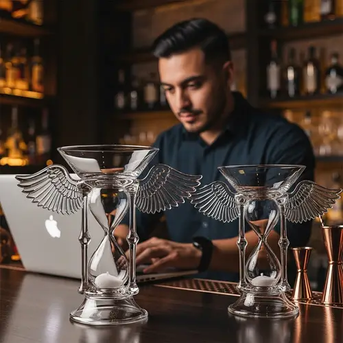 Unique Hourglass Wing Martini Glass Design