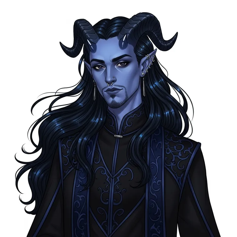Celestial Tiefling Character - A Mosaic of Demonic Allure and Mystical Grace