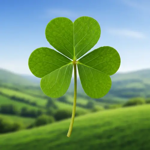 Traditional Irish Shamrock Image | Bright Green Three Heart-shaped Leaves