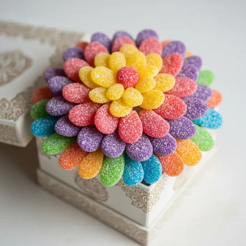 Candy Flower in Box - Sweet Blossom Crafted with Pastillas