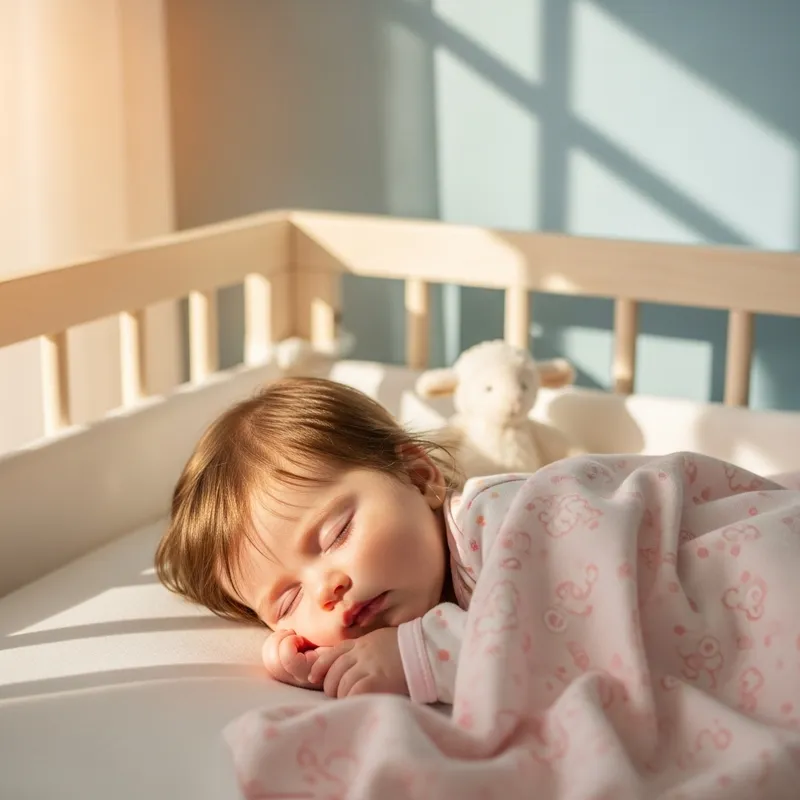 Peaceful Sleeping Caucasian Baby Girl with Brown Silky Hair