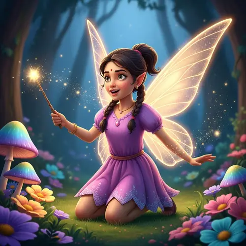 Enchanting South Asian Fairy in Magical Forest | Fantasy Artwork