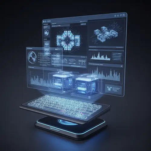 Advanced Futuristic Computer with Holographic Interface