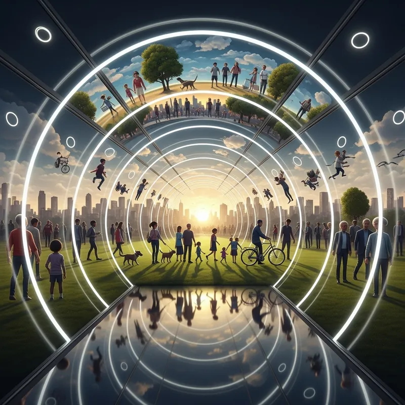 Infinity Mirror of Life: A Visual Representation of Endless Life Cycles