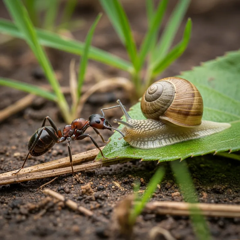 Amazing Ant and Snail Interaction