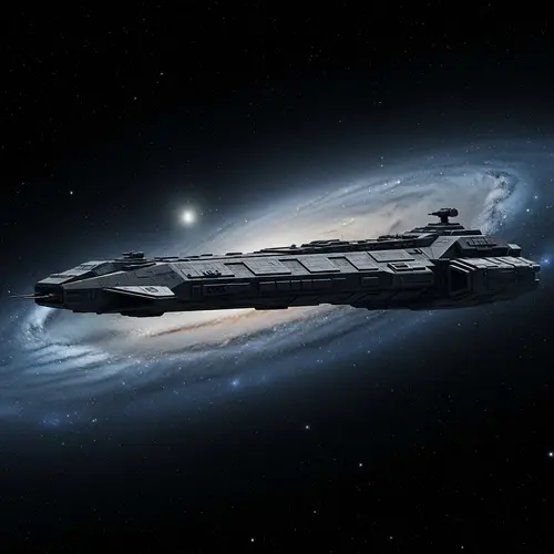 Mysterious Military Spacecraft in Vast Cosmos - 1.5km Long