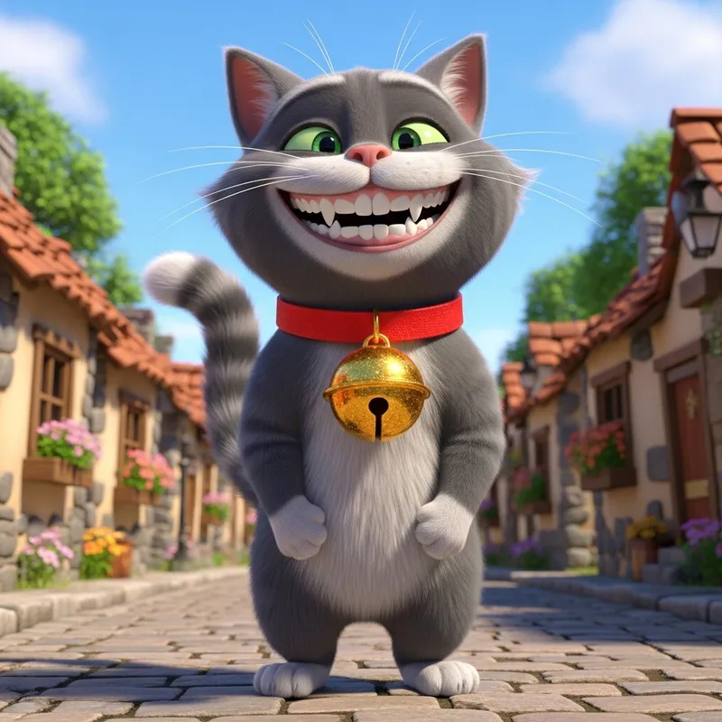 Pixar Style Cute Cat Poster Design