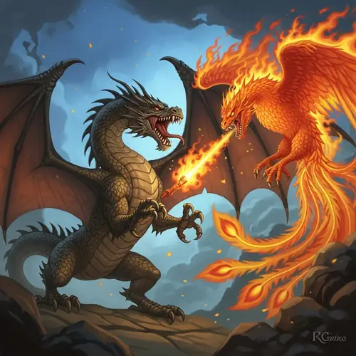 Epic Dragon vs. Phoenix Battle | Mythical Creatures Showdown