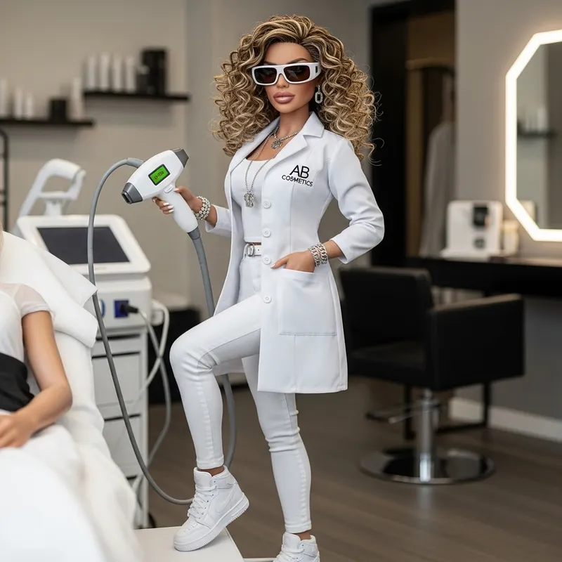Ultra-Realistic Doll Image in a Beauty Salon