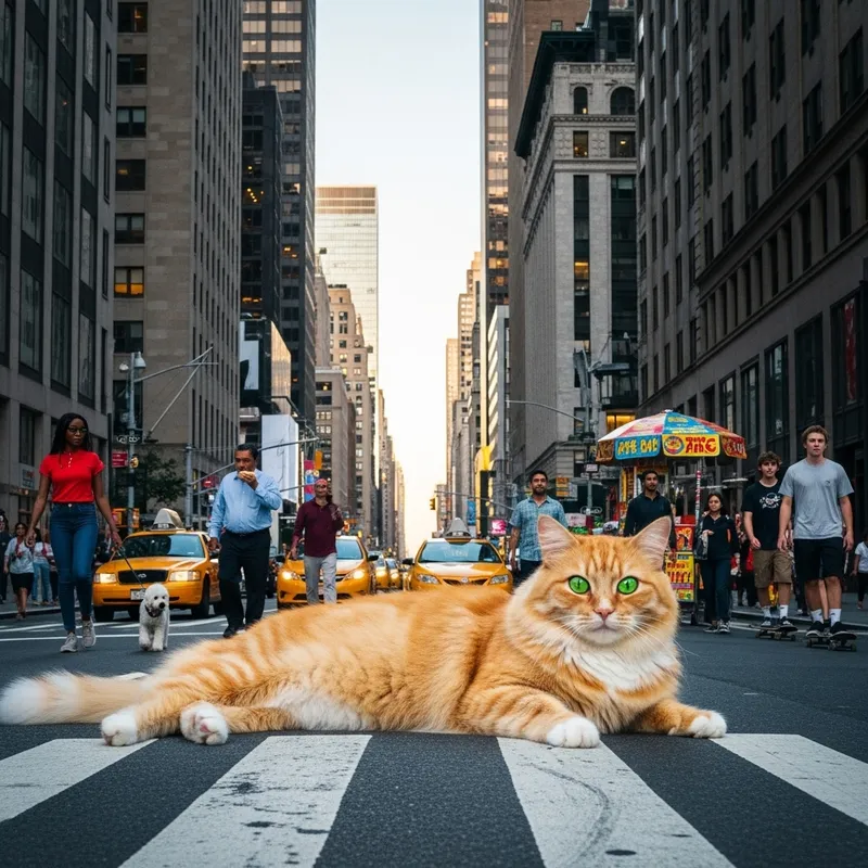 Orange Tabby Cat in Manhattan Street