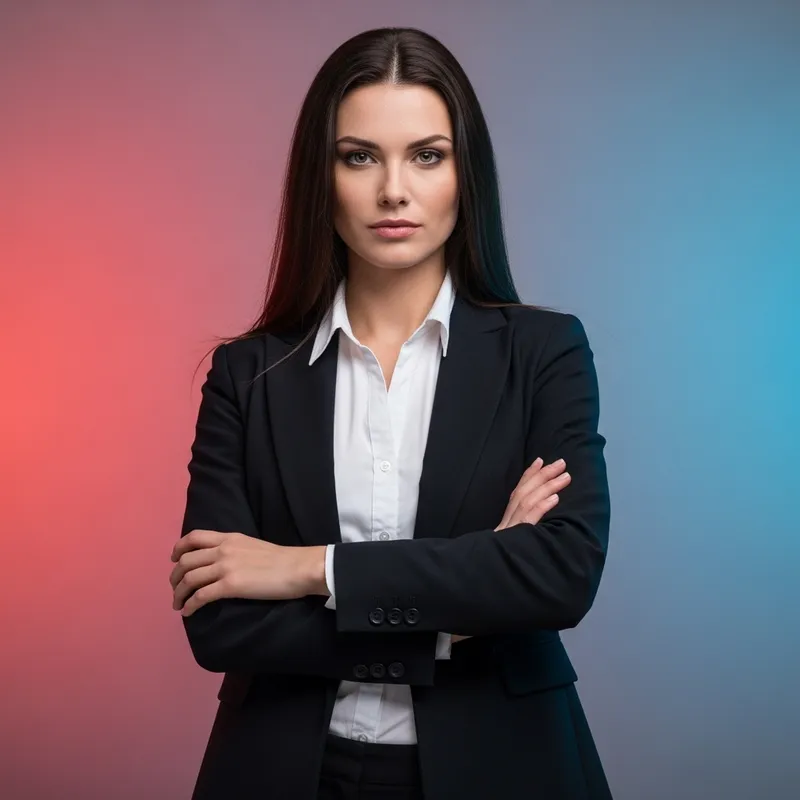 Confident Caucasian Businesswoman | Vibrant & Elegant Portraiture