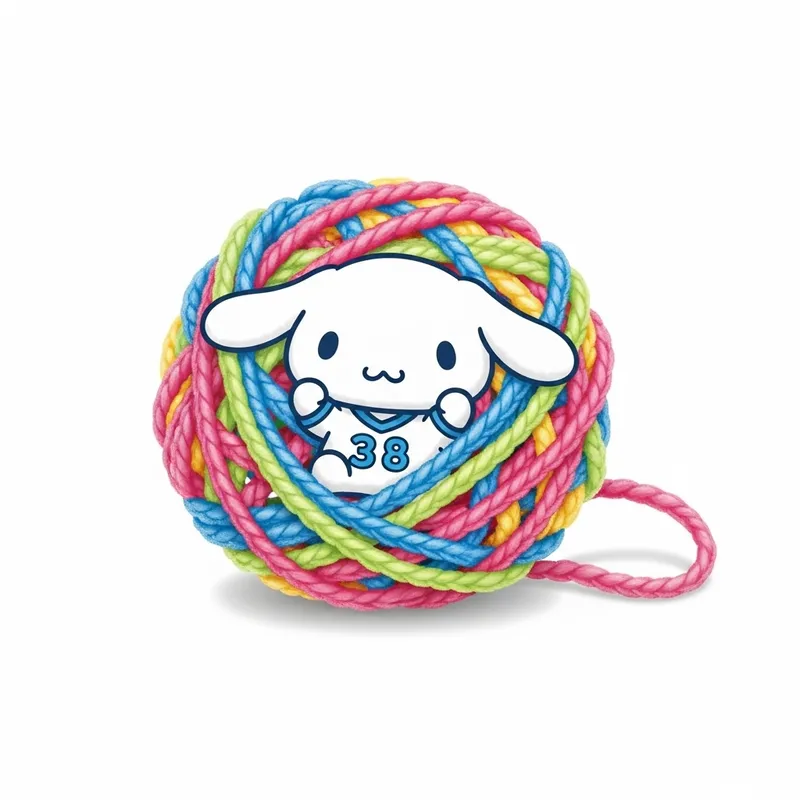Pochacco in Colorful Crochet Yarn Ball