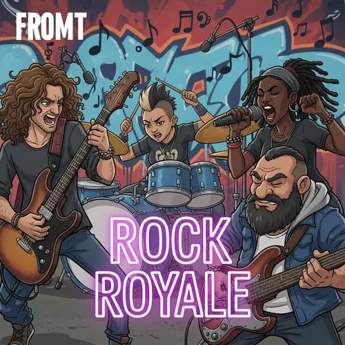 Rock Royale Magazine: Diverse Rock Band on Front Cover