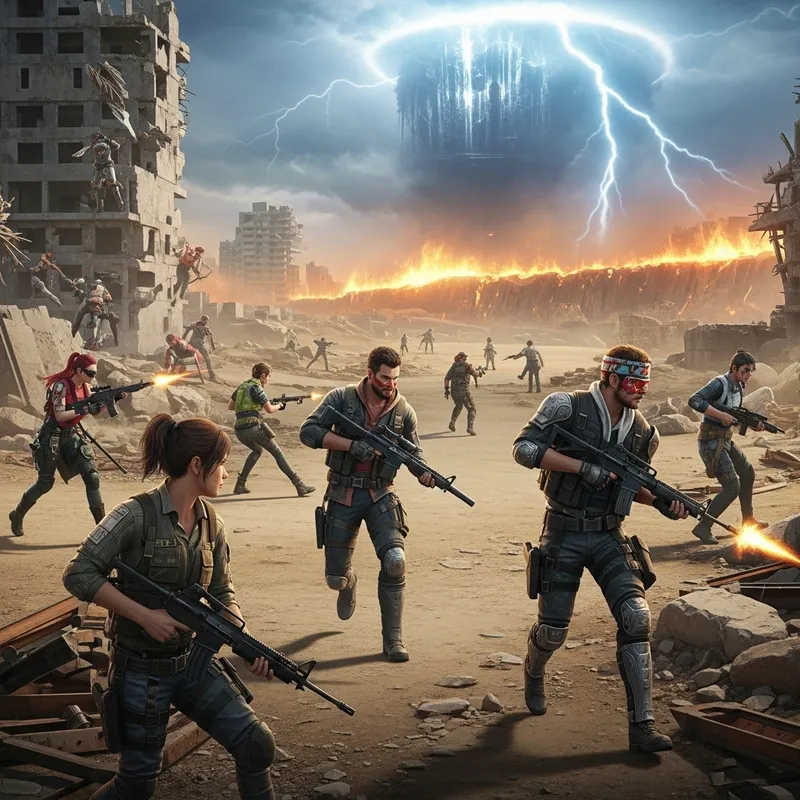 Free Fire Game - Epic Battle Royale in Deserted Landscape