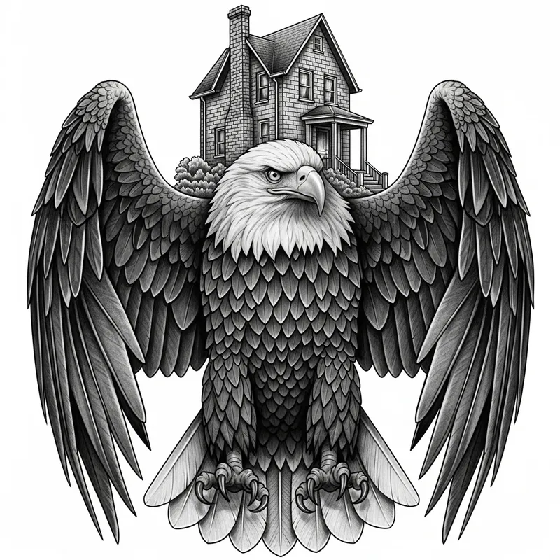 Eagle House Tattoo: Surreal & Sophisticated Design
