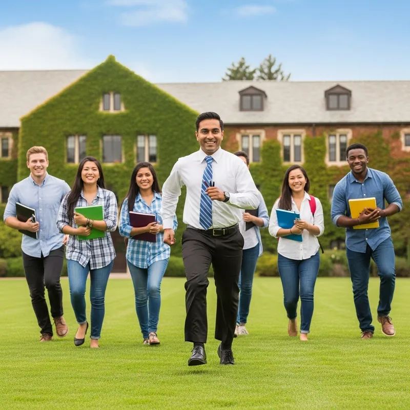 Professor Running from Students: A Campus Chase Scene
