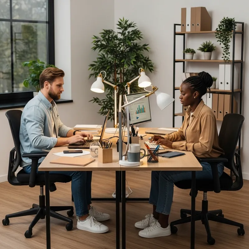 Cozy IT Specialist Workspace for Work-Life Balance