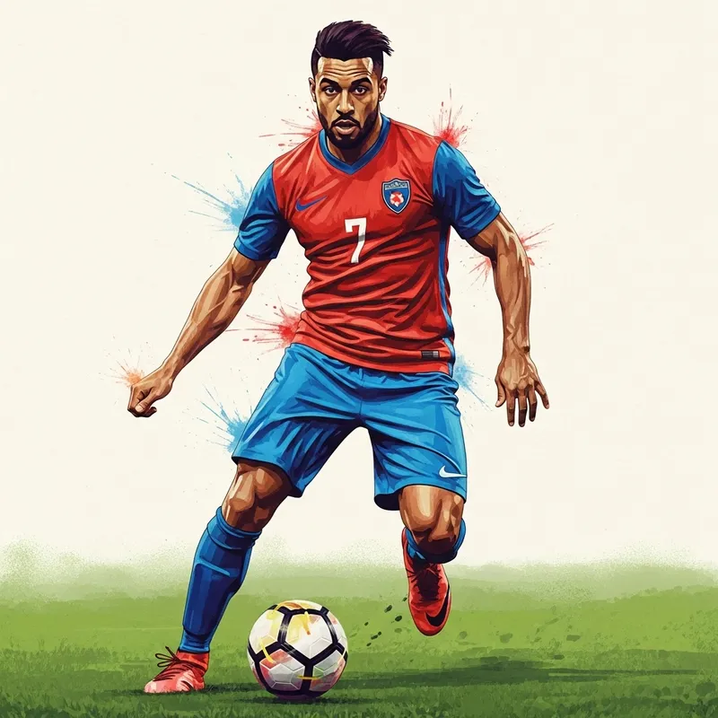 Hyperrealism Football Player in Dynamic Action | Vibrant Sports Athlete Hyperrealism Football Player in Dynamic Action | Vibrant Sports Athlete