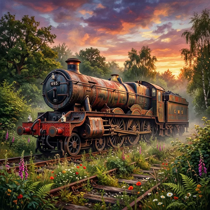 Majestic Vintage Steam Locomotive in Nature