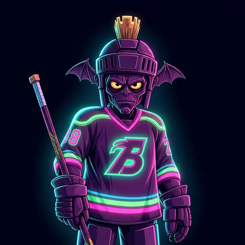 Neon Martian Character Ice Hockey Jersey | Unique Martian Illustration