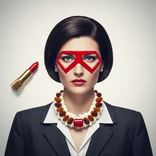 Superhero Businesswoman with Unique Accessories