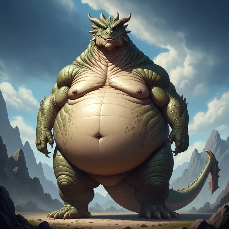 Unique Obese Dragon with Horse-Like Silhouette