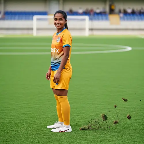 South Asian Female Football Player Showcasing Skills