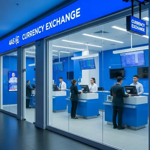 Modern Currency Exchange Shop | Blue Color Scheme
