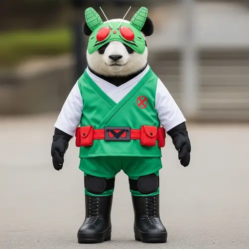 Panda Bear in Green Anime Costume | Cosplay Outfit for Events