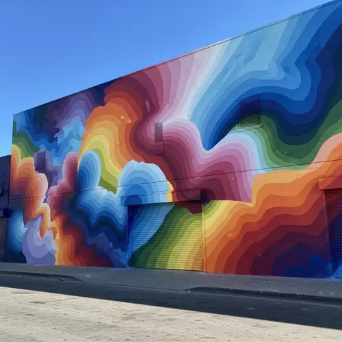 Large-Scale Vibrant Geometry Wall Art: Abstract Shapes Merging