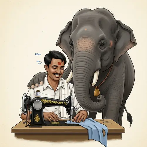 Heartwarming Tale of Friendship: Elephant and Tailor in Ratnapur Village
