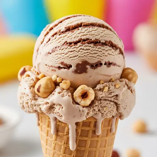 Hazelnut Ice Cream in Crisp Waffle Cone