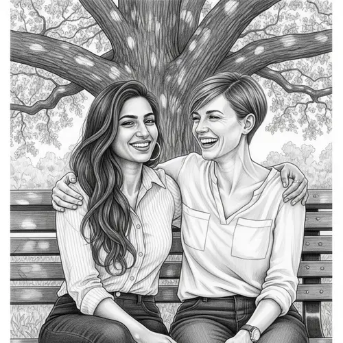 Heartfelt Women Friendship Sketch