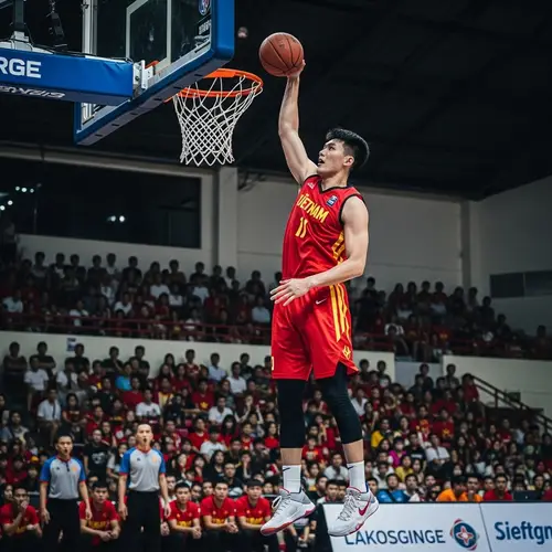 Vietnamese Basketball Player Slam Dunk | Physically Fit & Agile