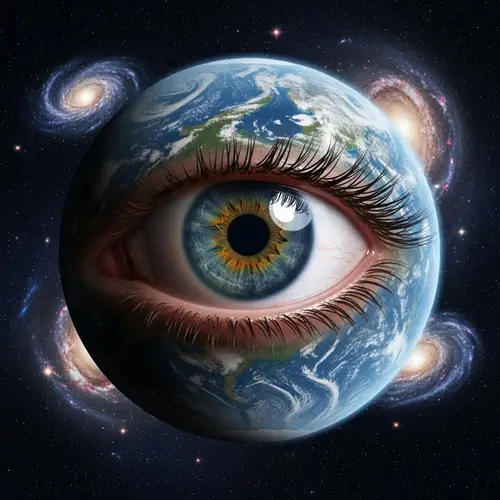 Eye Planet: Mystical Celestial Sphere Illustration