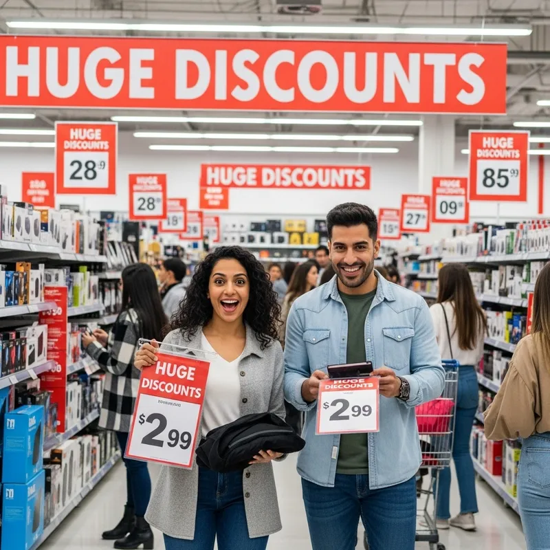 Huge Discounts at Busy Store | Exciting Deals & Bargain Hunters