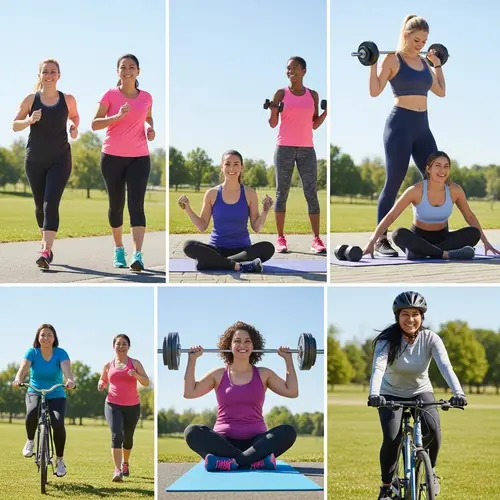 Diverse Women's Weight Loss Journey in a Peaceful Park