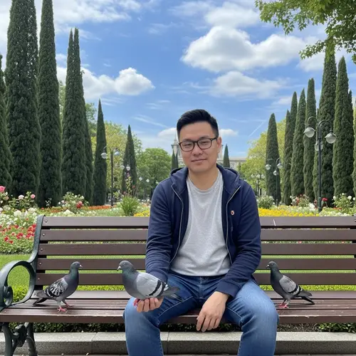 Raul Enjoying Peaceful Moment in Lush Park Setting