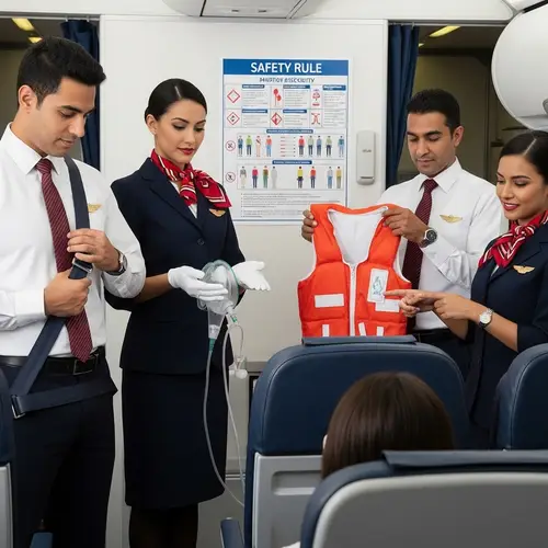 In-Flight Safety Demonstration by Middle-Eastern Airline Crew