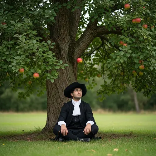 Newton Under the Apple Tree: Gravity's Moment