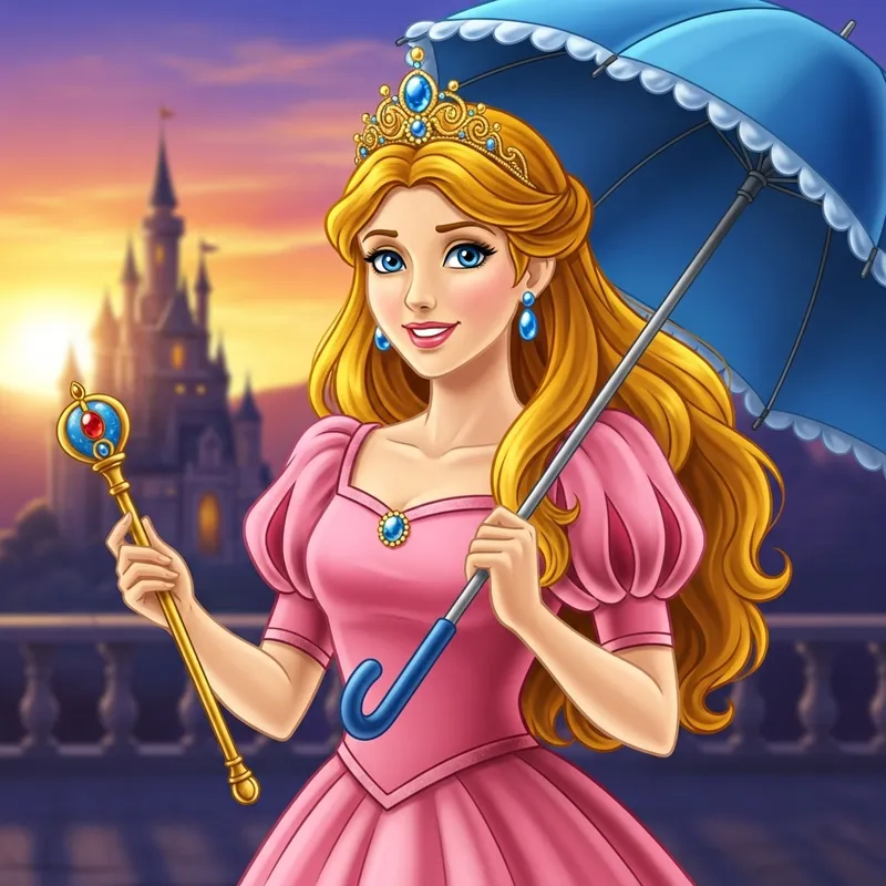 Princess Peach: Enchanting Royalty | Golden-Haired Princess in Pink Dress