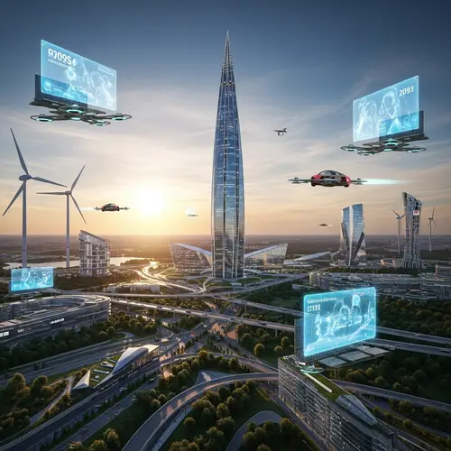 Futuristic View of 2093: Lakhta Center in St. Petersburg