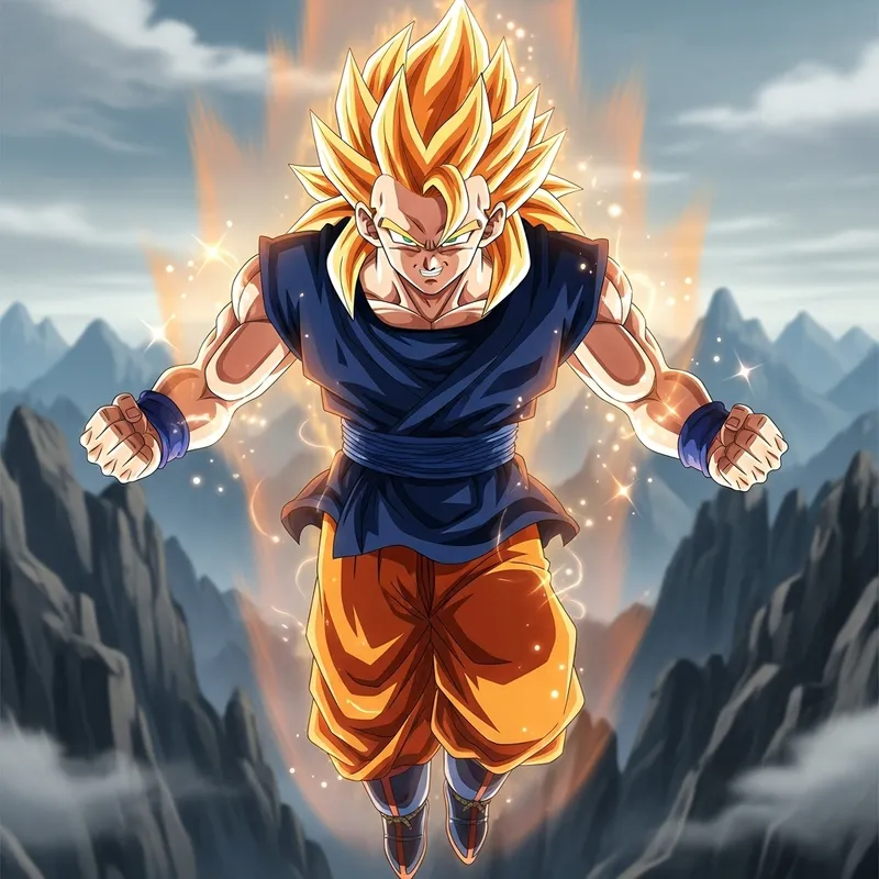 Powerful Goku Mastering Martial Arts