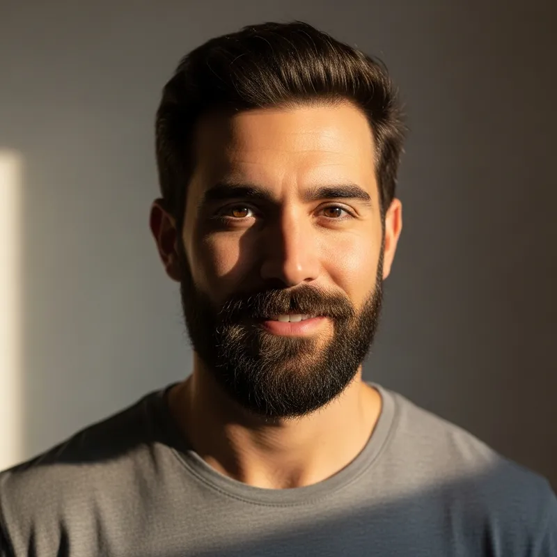 Tall Medium-Bearded 30-Year-Old Hispanic Man | Casual Attire Portrait