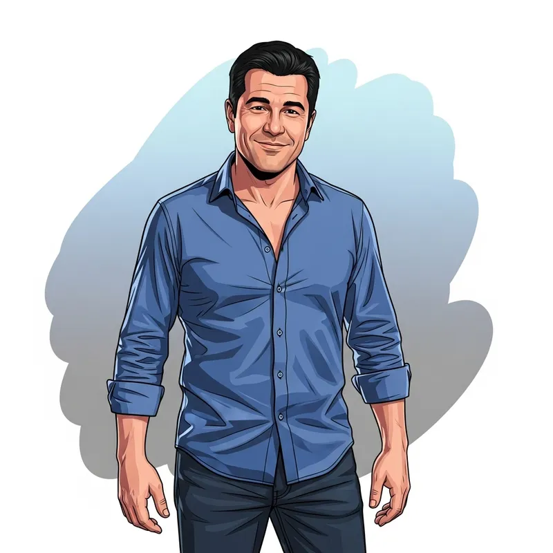 Tabril Toufik Illustration | Man in Relaxed Pose Art