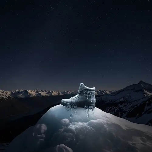 Mysterious Shoe on Melting Peak - Alaskan Night Sky