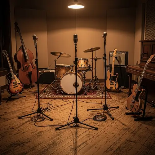 Vintage Music Studio with Classic Instruments