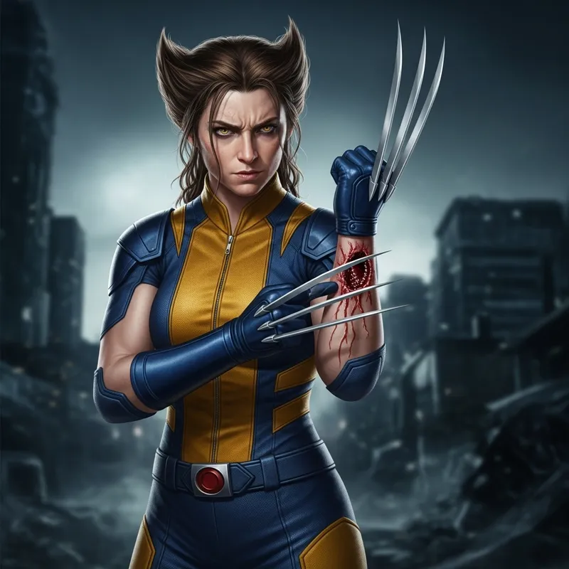 New Wolverine Stands and Watches Zombie Bite on Her Wrist