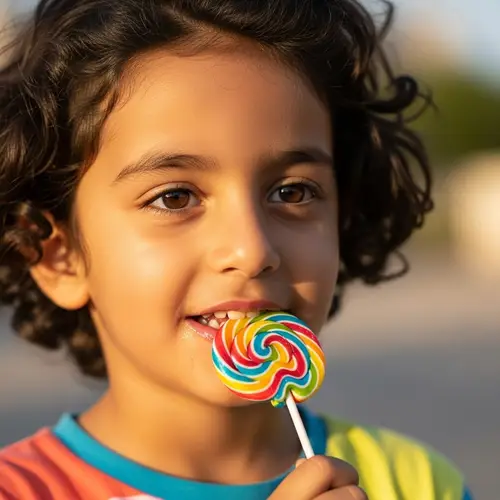 Adorable Middle-Eastern Child with Lollipop | Amazing Images
